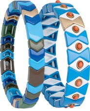 SAACHI 2-Pack Evil Eyel Stretch Bracelets