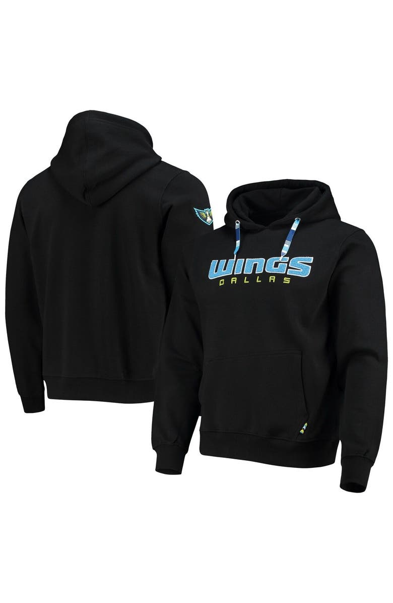 KUR8TED Black Dallas Wings Pullover Hoodie, Main, color, 