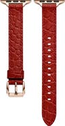Posh Tech Cleo Skinny Croc Embossed Leather Apple Watch® Watchband