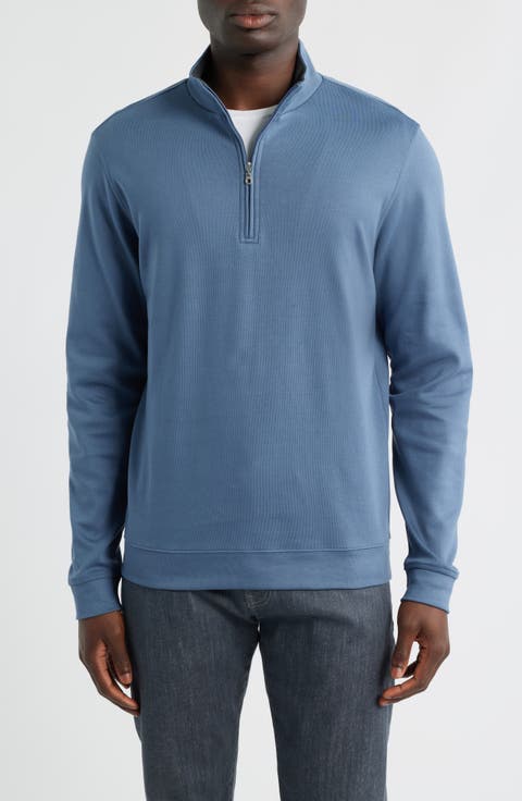 Pima Cotton Interlock Quarter Zip Pullover
