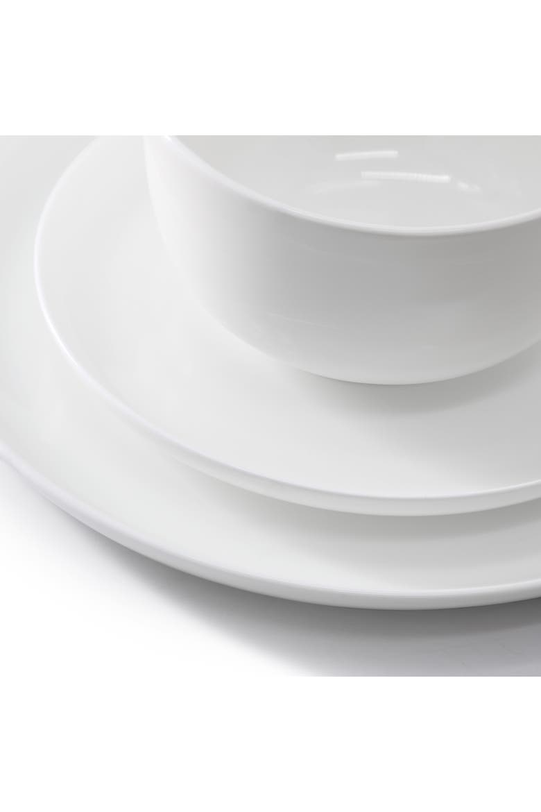 16 Piece Round Bone China Dinnerware Set in White, Alternate, color, White