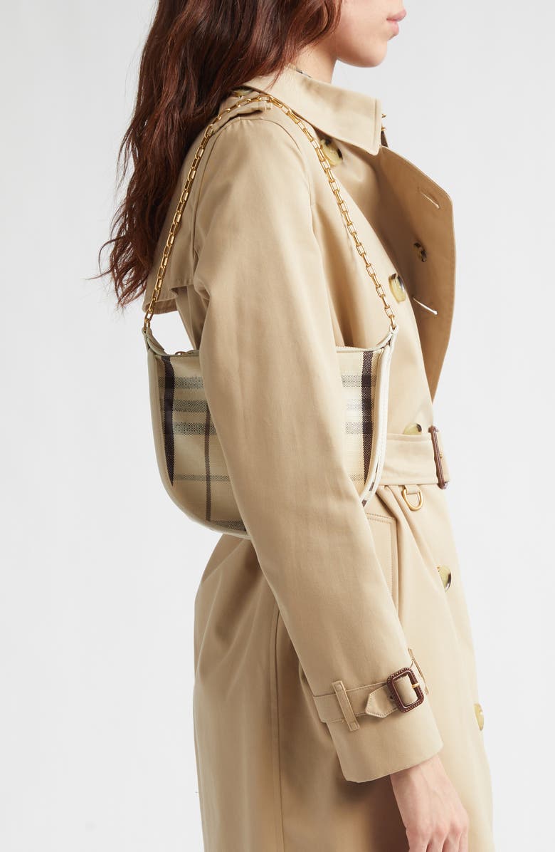 Burberry Coated Canvas Shoulder Bag, Alternate, color, Light Beige