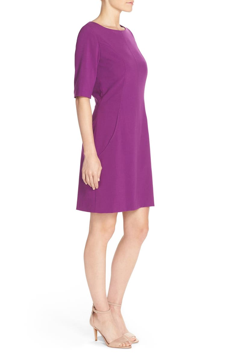 Seamed A-Line Dress, Alternate, color, BRIGHT VIOLET