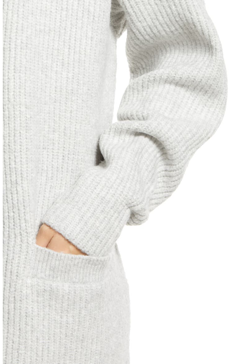Open Front Long Cardigan, Alternate, color, GREY LIGHT HEATHER