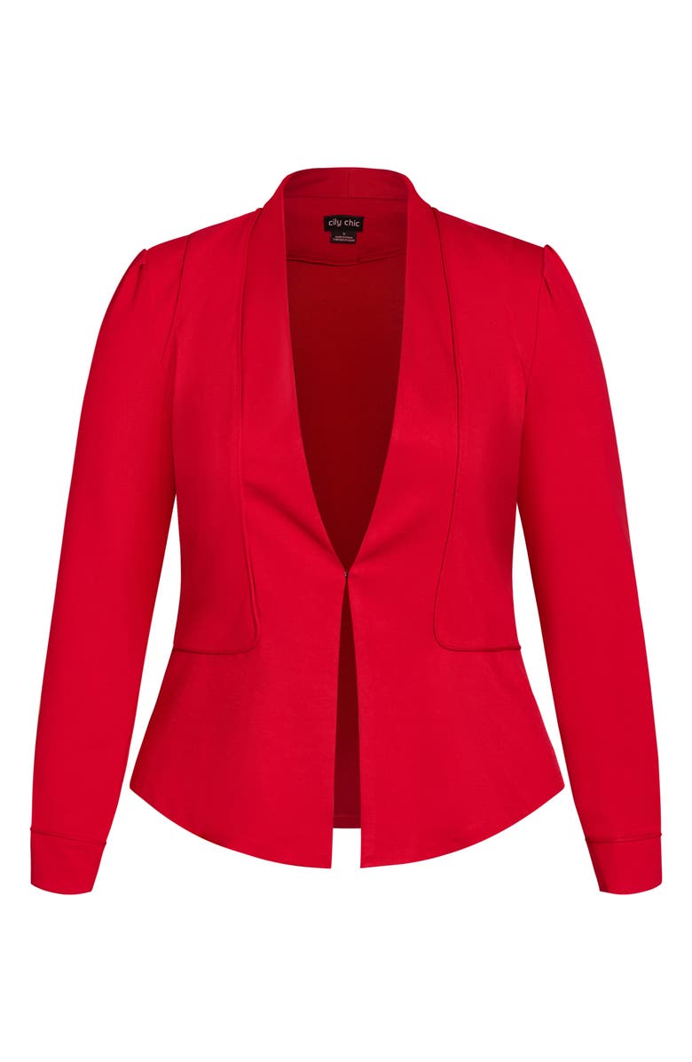 City Chic Liana Stretch Ponte Jacket, Alternate, color, Red