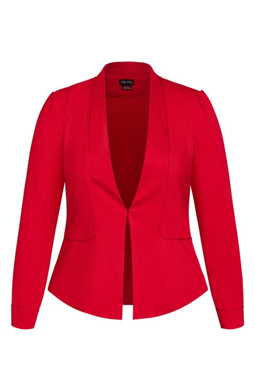 City Chic Liana Stretch Ponte Jacket In Red