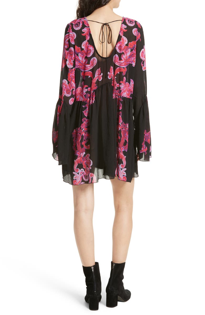 Free People Bell Sleeve Swing Dress, Alternate, color, 