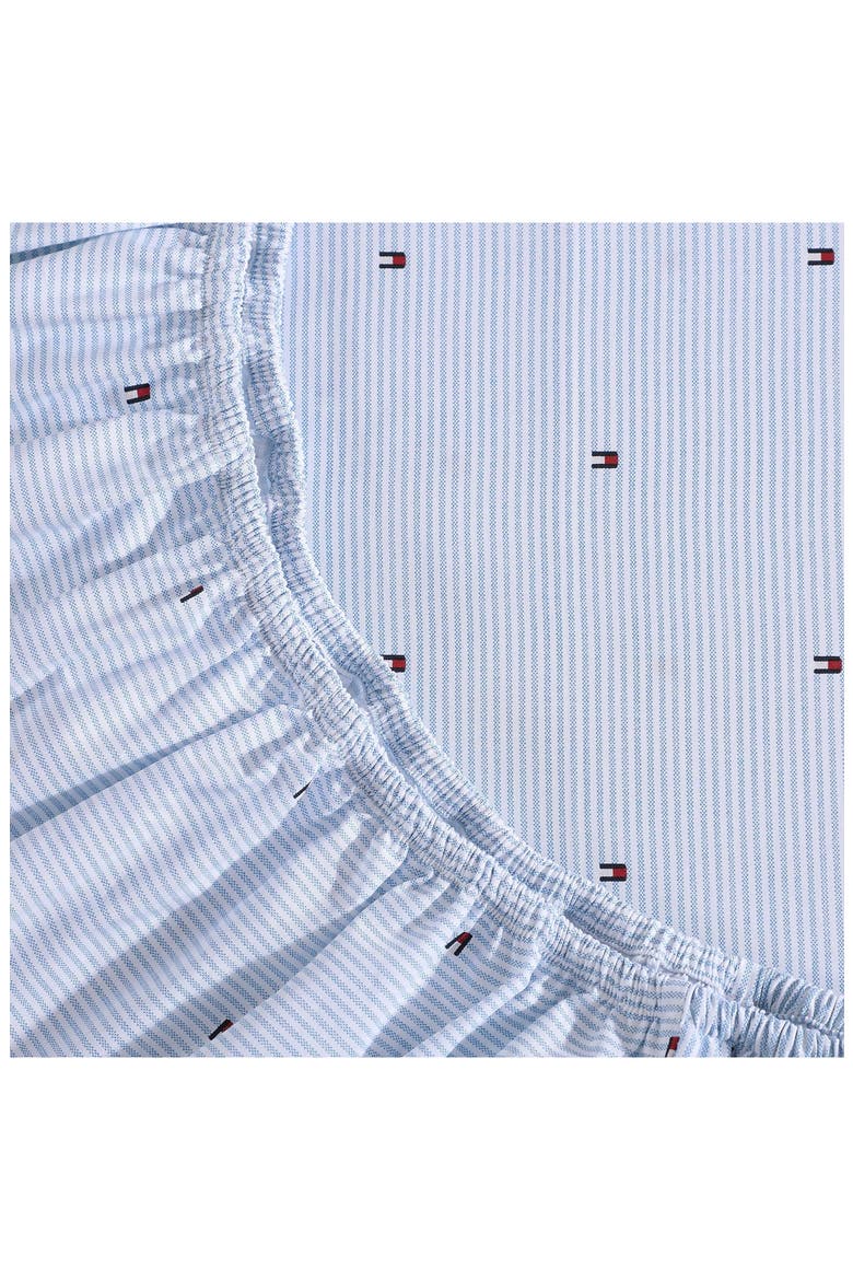 Ithaca Flag Stripe Cotton Percale Sheet Set, Alternate, color, WHITE/ BLUE/ RED