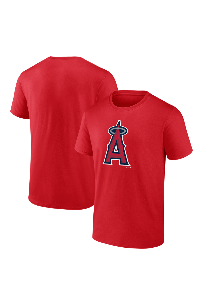 Men's Logo Athletic Red Los Angeles Angels Official Logo T-Shirt, Main, color, Red