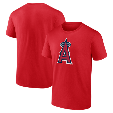Men's Logo Athletic Red Los Angeles Angels Official Logo T-Shirt