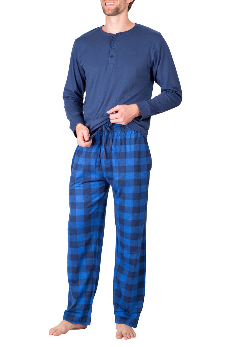 SLEEPHERO Knit Pajamas, Alternate, color, Blue Buffalo Check