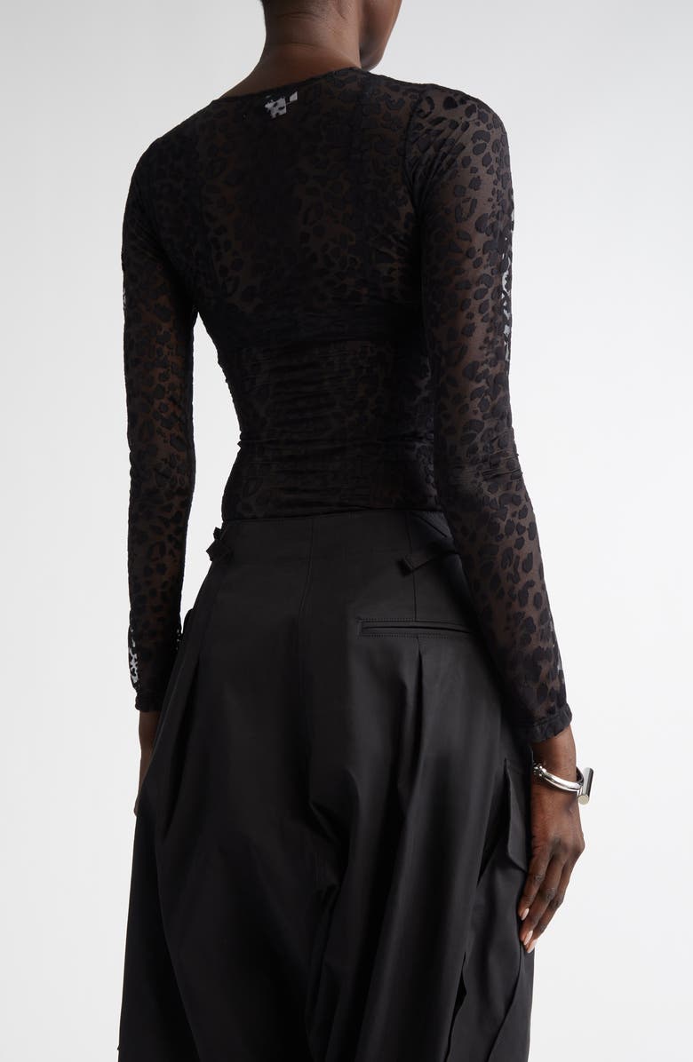 McQueen Sheer Leopard Print Top, Alternate, color, 