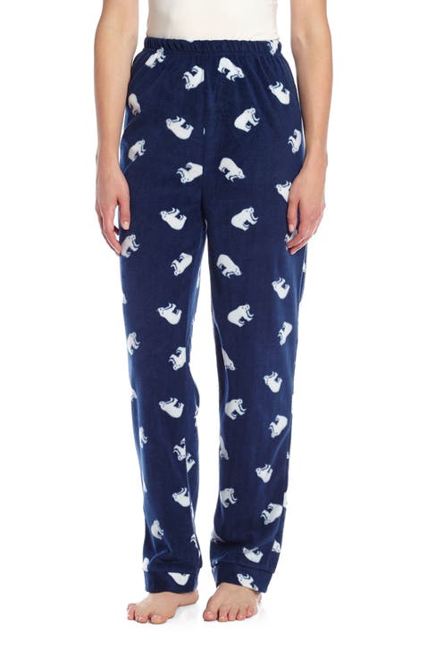 Women's Fleece Printed Holiday Pajama Pants