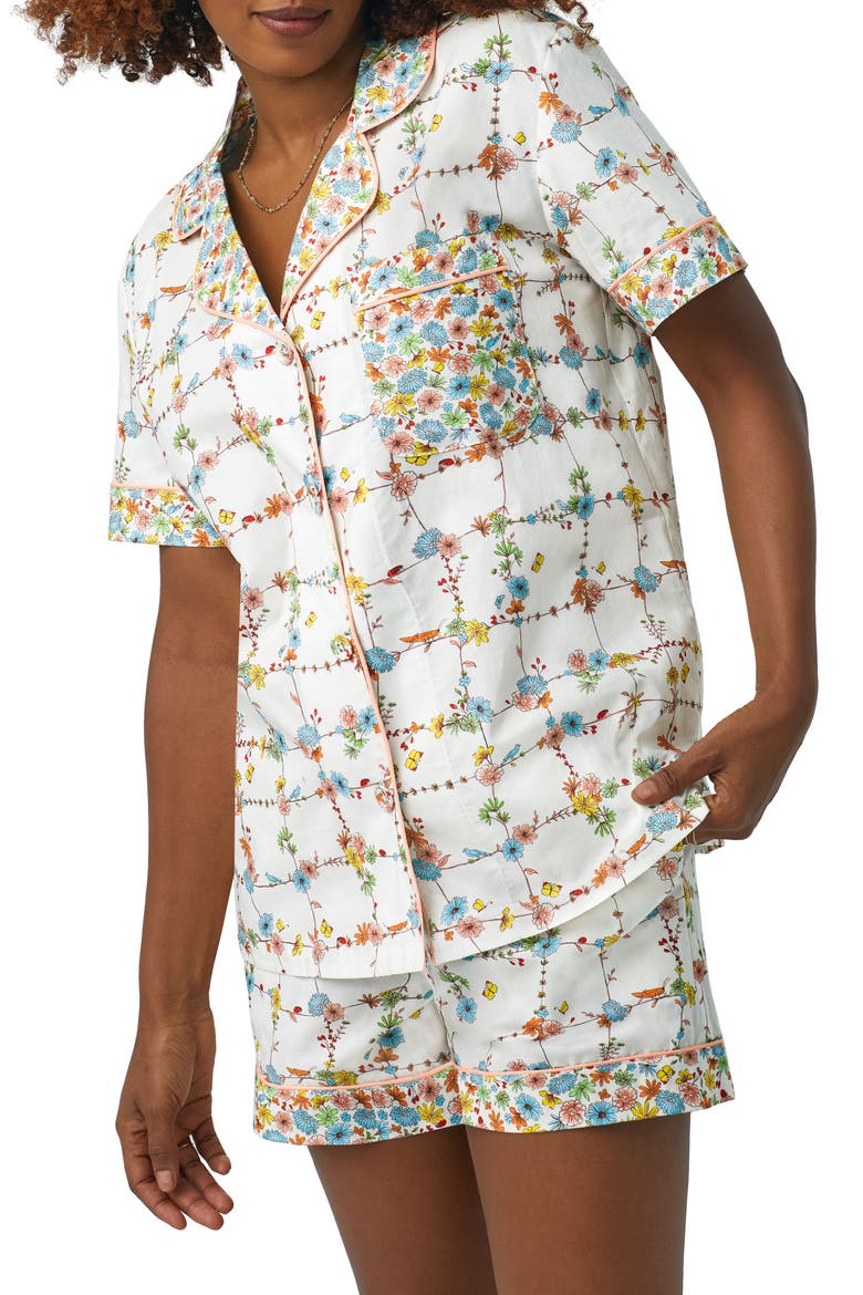 Floral Organic Cotton Short Pajamas, Alternate, color, SPRING VINES