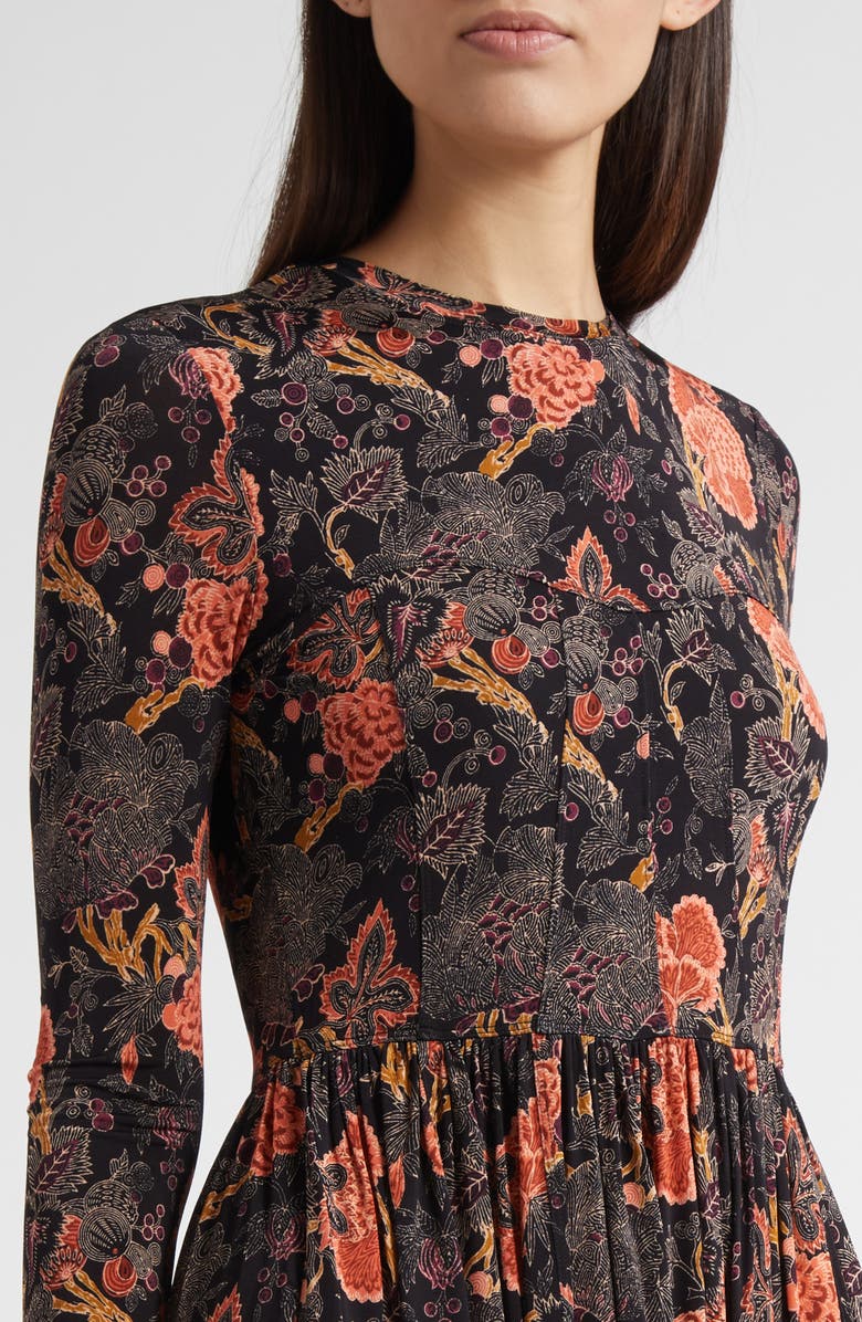 Ulla Johnson Bendetta Floral Print Long Sleeve Minidress, Alternate, color, Night Lily