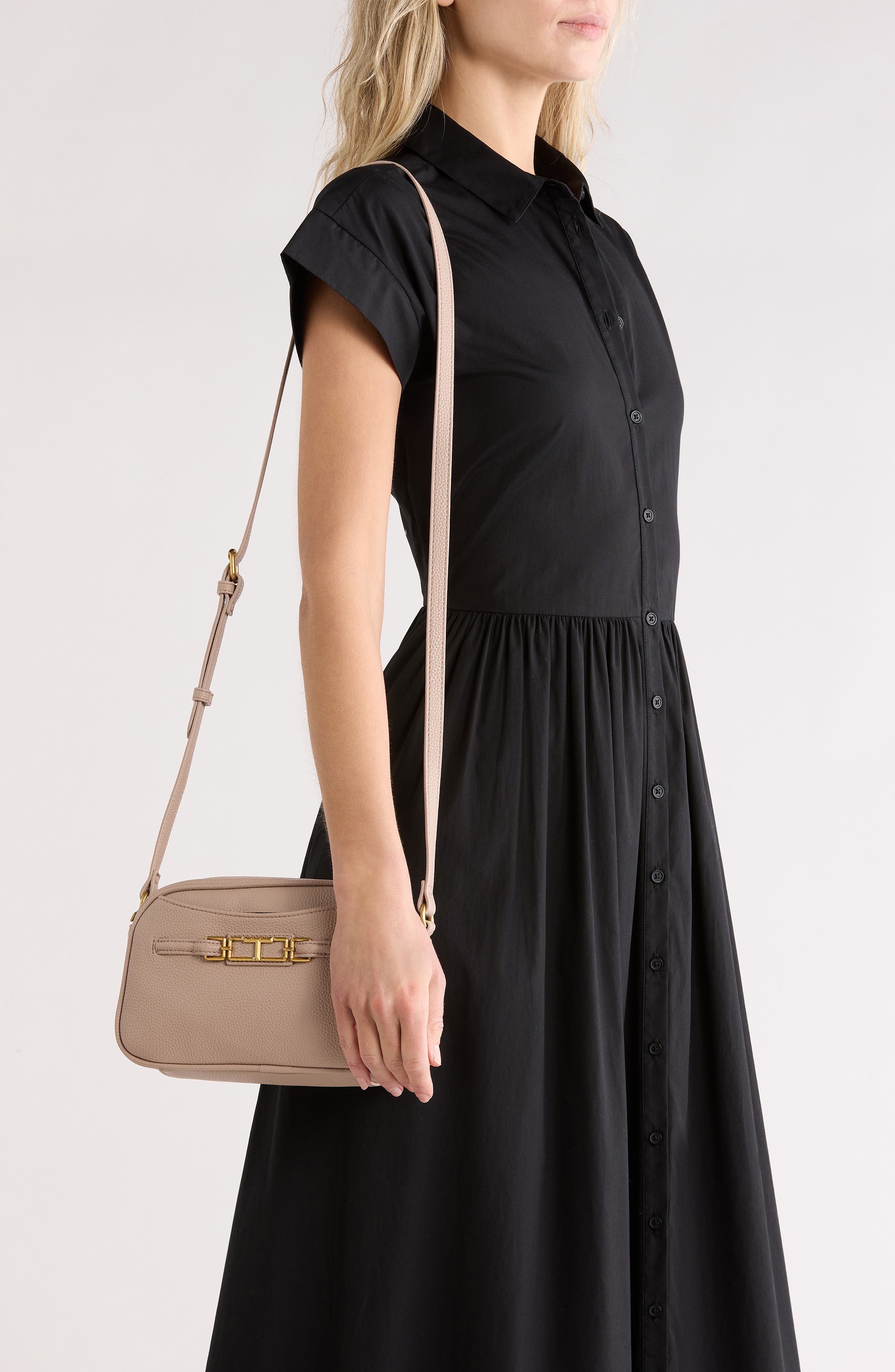 Tahari Trapezoid Camera Crossbody Bag, Alternate, color, Taupe