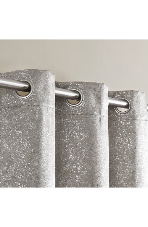 Dainty Home Artistic Set Of 2 Metallic Textured Thermal Insulated Blackout Curtain Panels In Gray