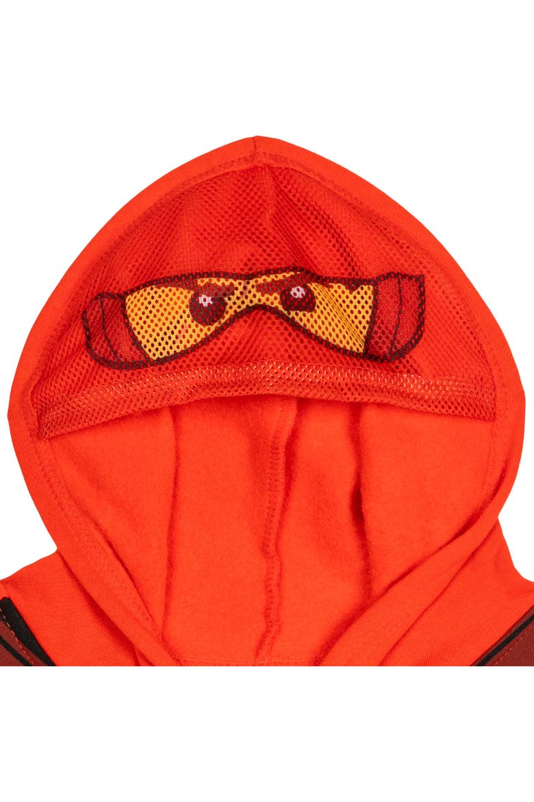Ninjago Fleece Zip-Up Hoodie, Alternate, color, Ninja Kai Red