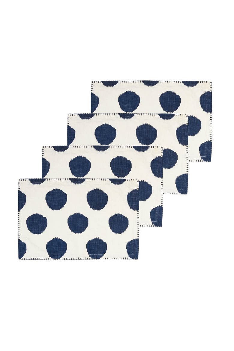 Dot 100% Cotton Placemat Collection 14" x 20", Main, color, Dark Blue