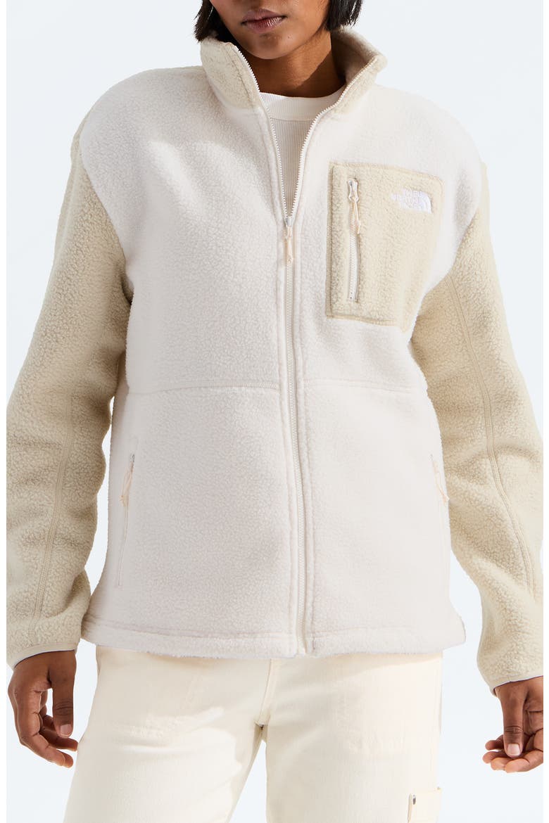 Yumiori Recycled Fleece Jacket, Main, color, WHITE DUNE/ DESERT STONE