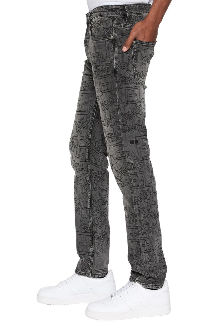 Chitch Stencil Stitch Skinny Jeans, Alternate, color, GREY