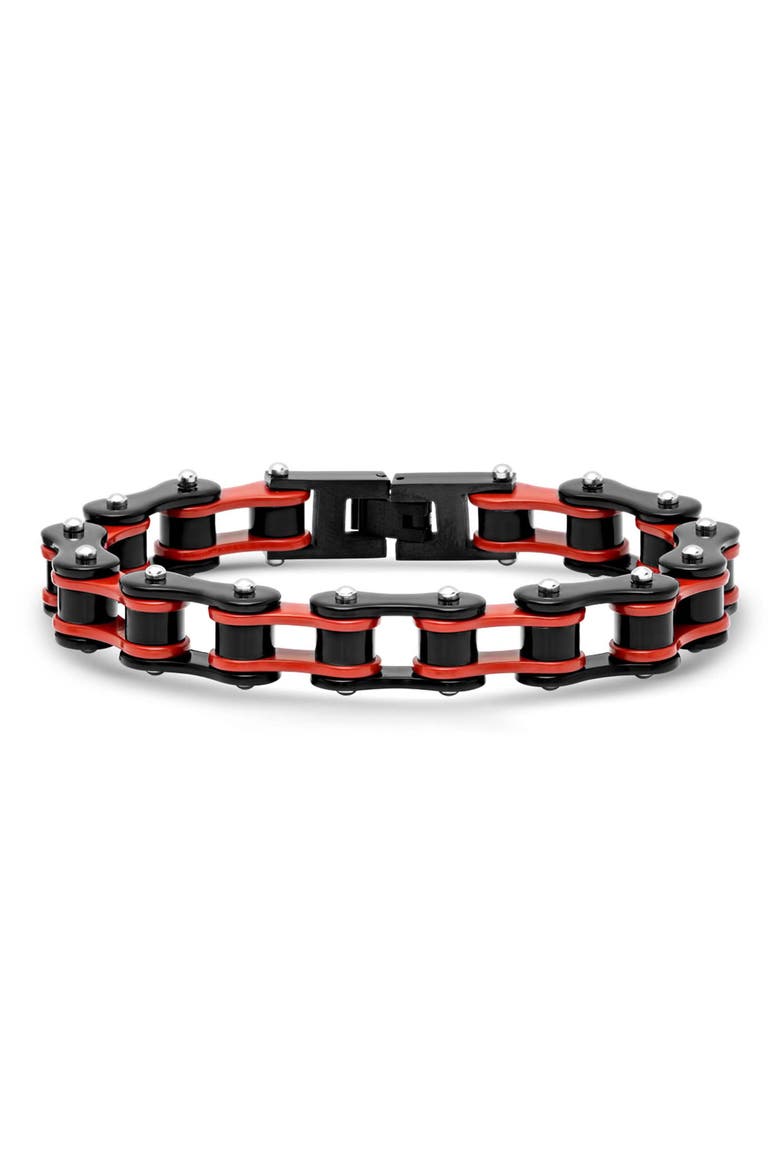 Men's Two-Tone Bracelet, Main, color, BLACK