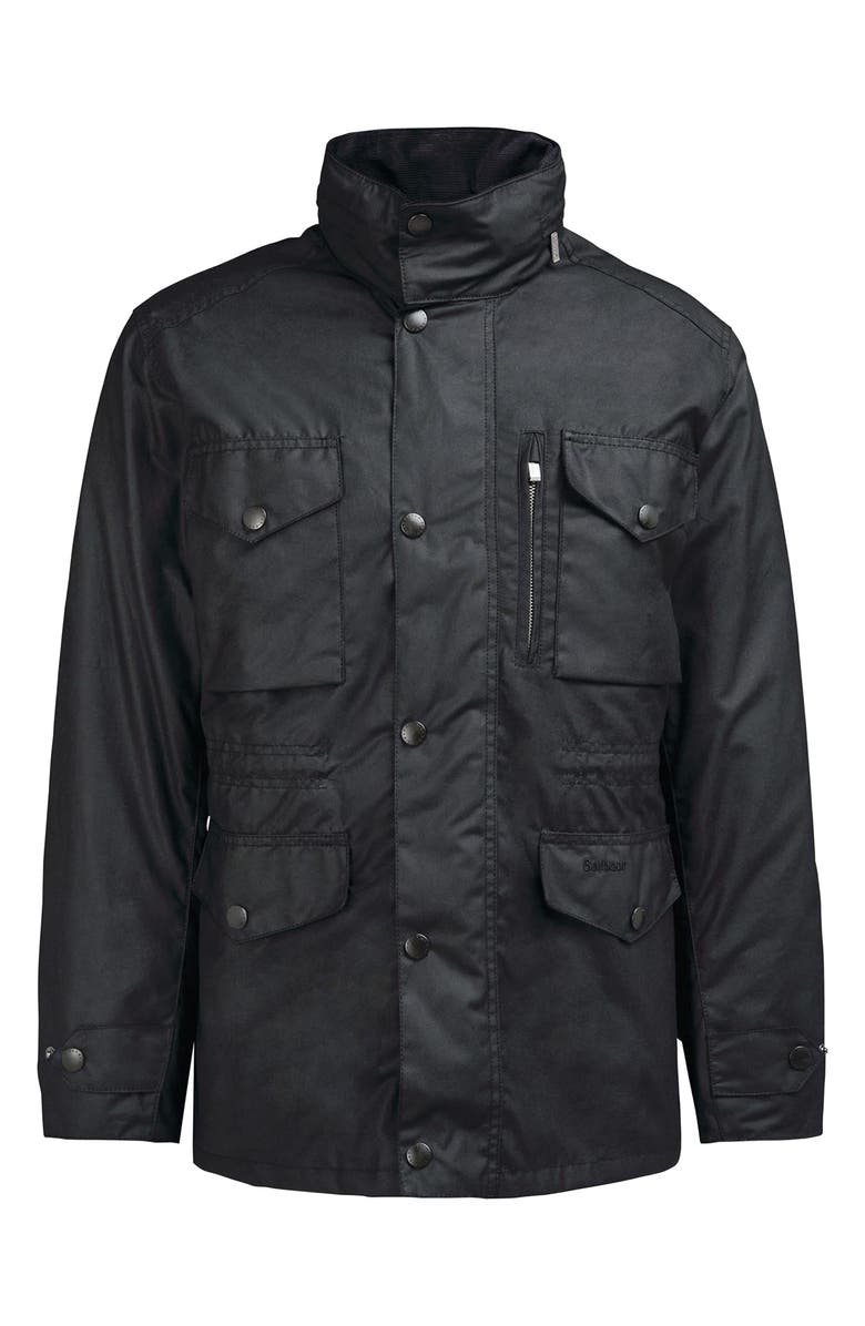 Barbour Sapper Regular Fit Weatherproof Waxed Cotton Jacket, Alternate, color, Black/Classic