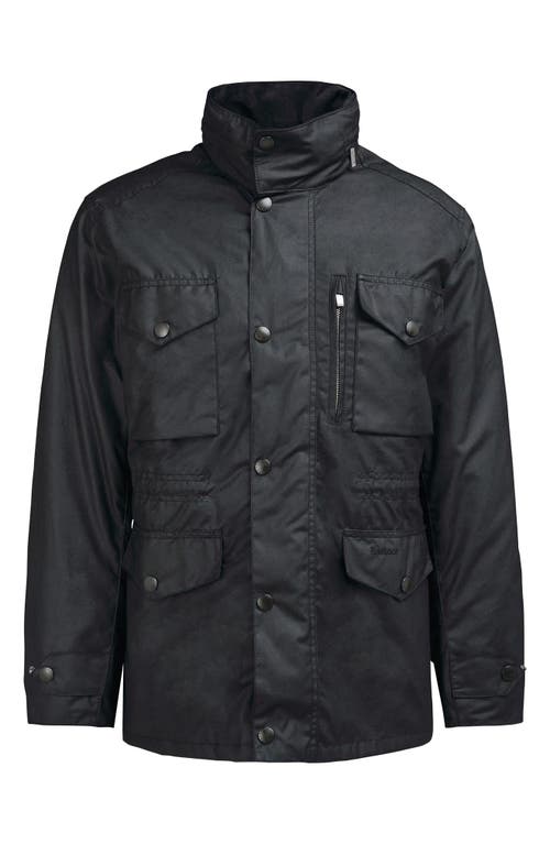 Barbour Sapper Regular Fit Weatherproof Waxed Cotton Jacket In Black