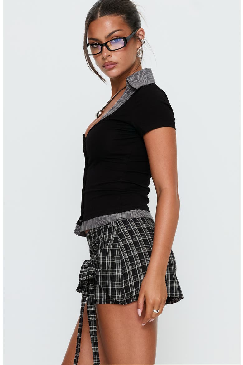 Sarielle Plaid Wrap Miniskort, Alternate, color, MULTI