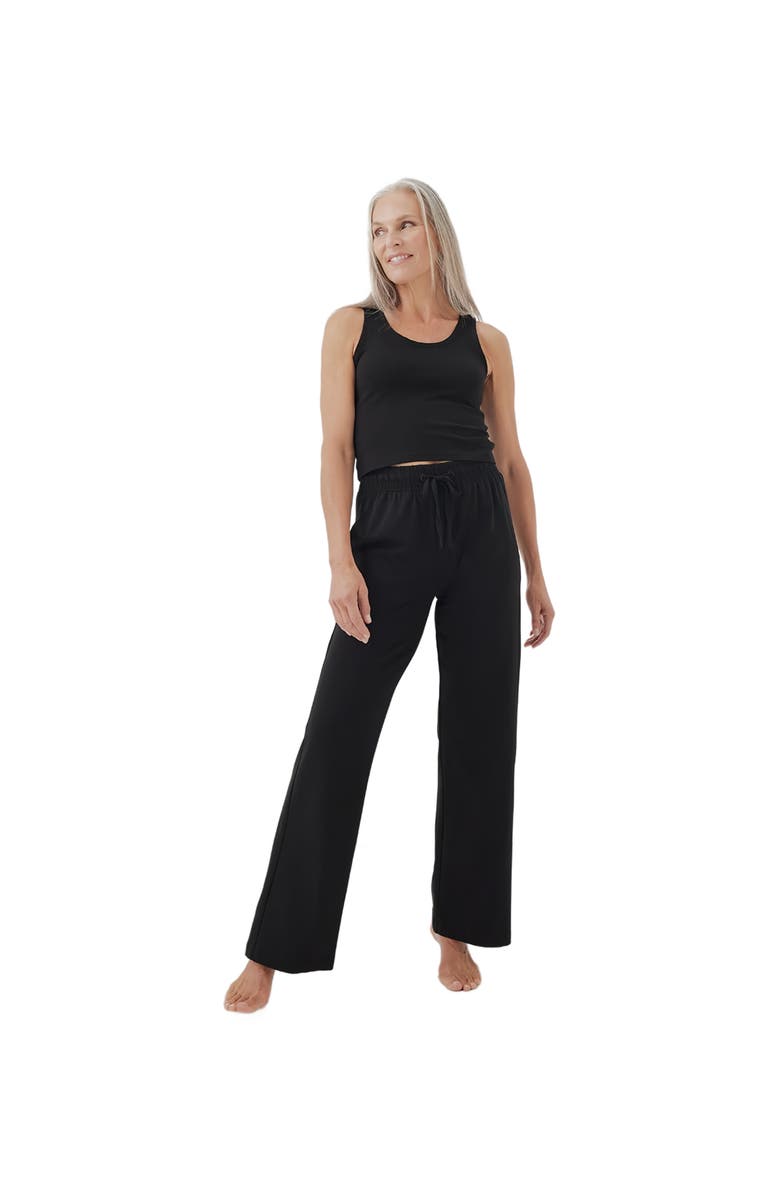 Pact Organic Cotton Cool Stretch Fitted Lounge Tank, Main, color, Black