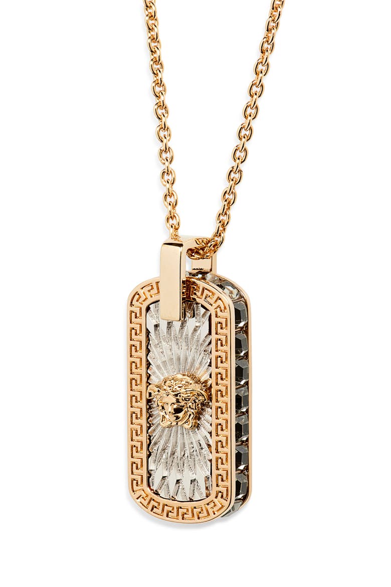 Medusa ID Pendant Necklace, Alternate, color, VERSACE GOLD-PALLADIUM-BLACK