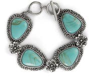 Jessica Simpson Turquoise Gemstone Flower Bracelet
