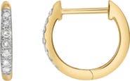 LuvMyJewelry Elina 14K Gold Diamond Huggie Hoop Earrings - 0.12 ct