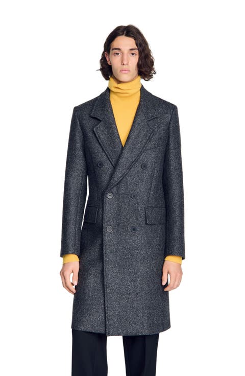 Double-breasted virgin wool coat