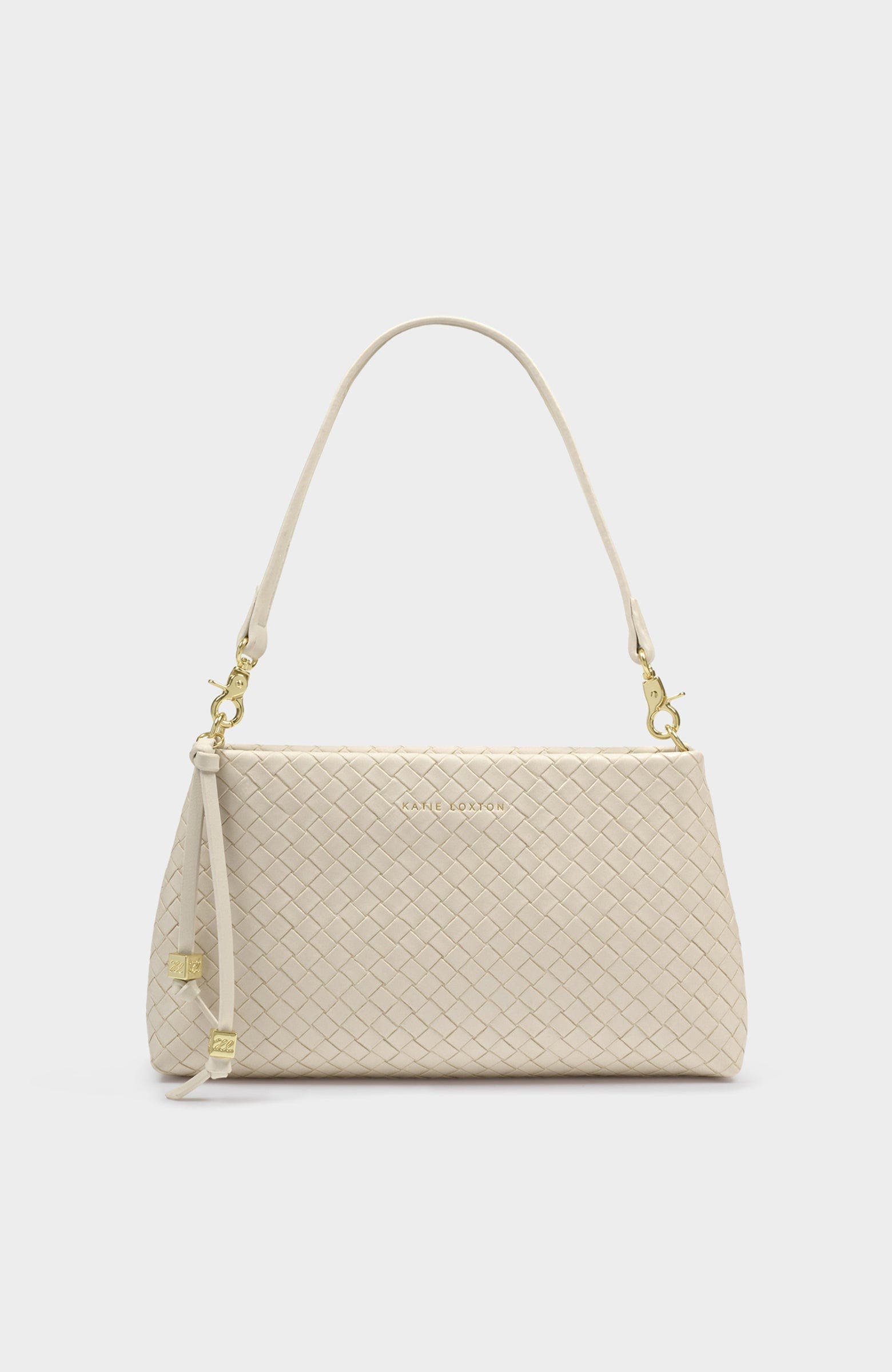 Katie Loxton Nova Small Shoulder Bag, Main, color, Oyster Woven