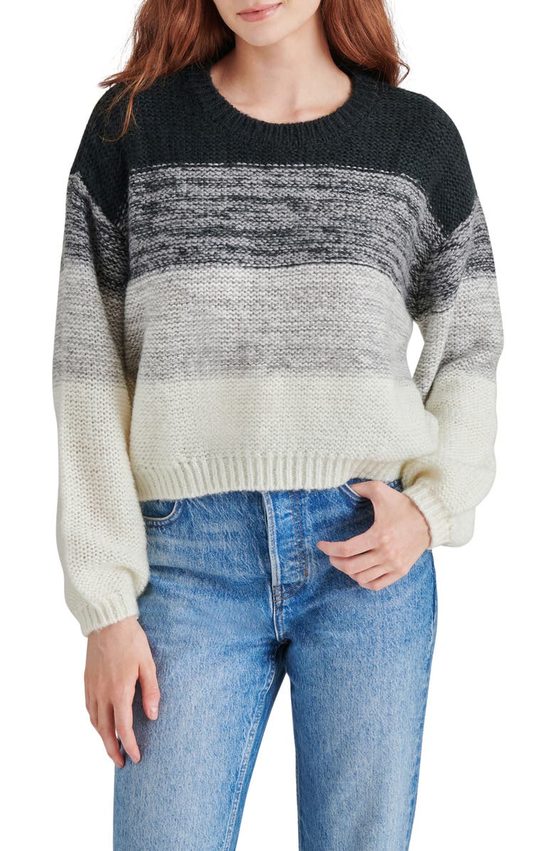 Steve Madden Colette Stripe Sweater, Main, color, Grey Multi