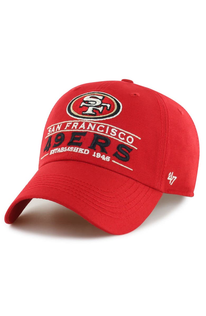 '47 Men's '47 Scarlet San Francisco 49ers Vernon Clean Up Adjustable Hat, Main, color,