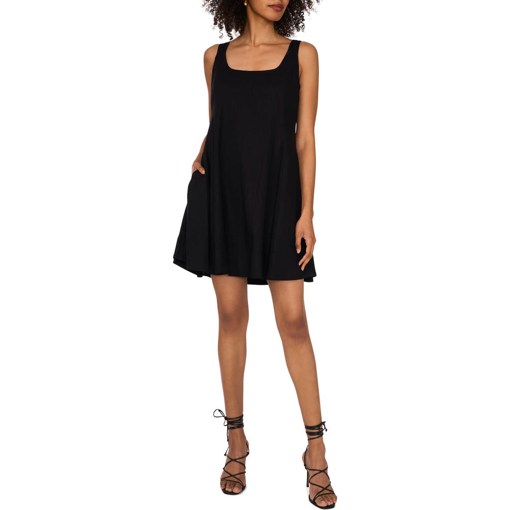 1.state Sleeveless Full Circle Minidress In Rich Black