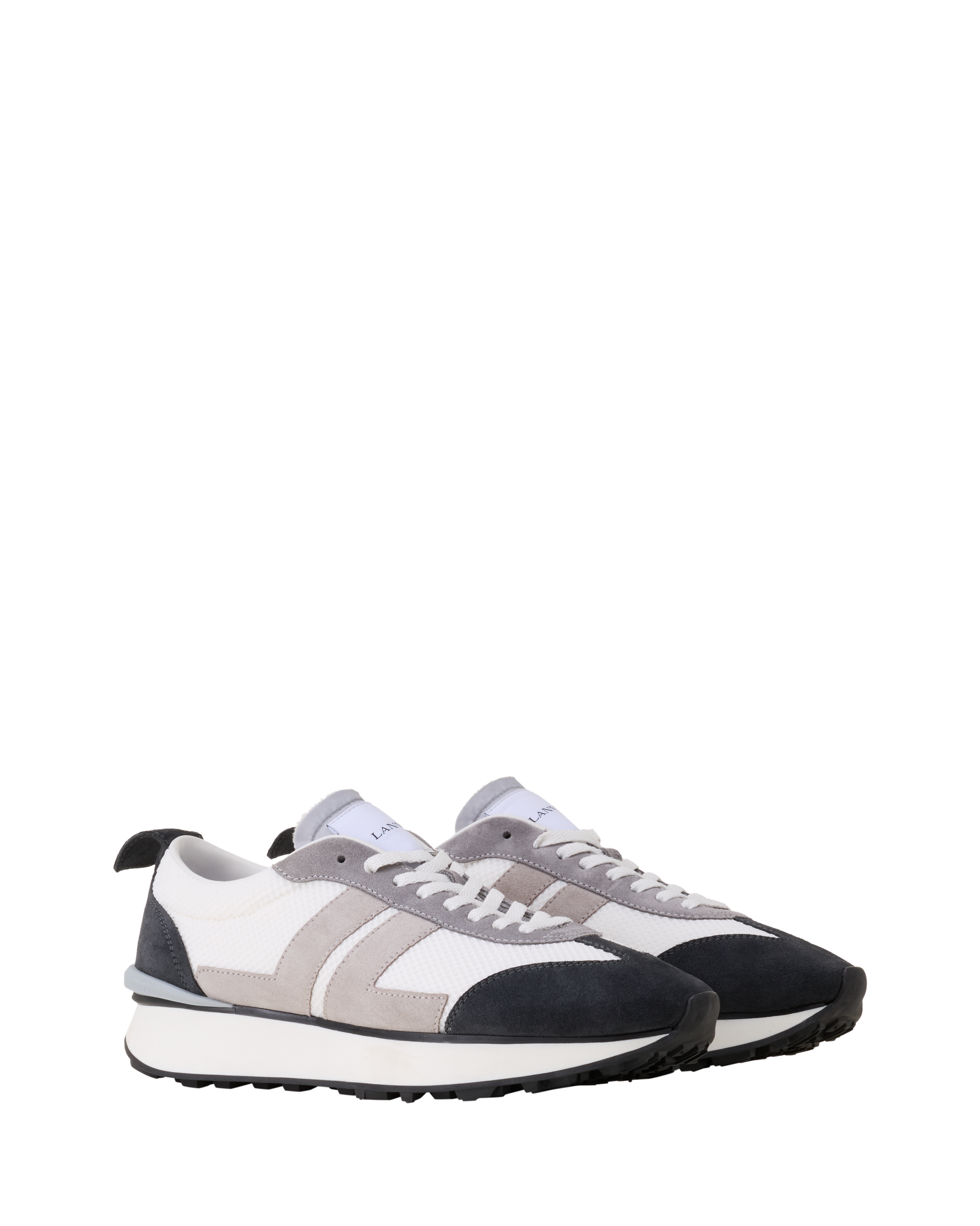 Lanvin Bumpr Sneakers In Mesh And Brushed Suede, Alternate, color, Grey