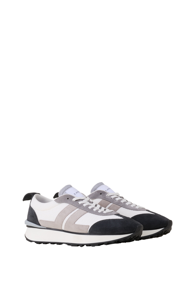 Lanvin Bumpr Sneakers In Mesh And Brushed Suede, Alternate, color, Grey