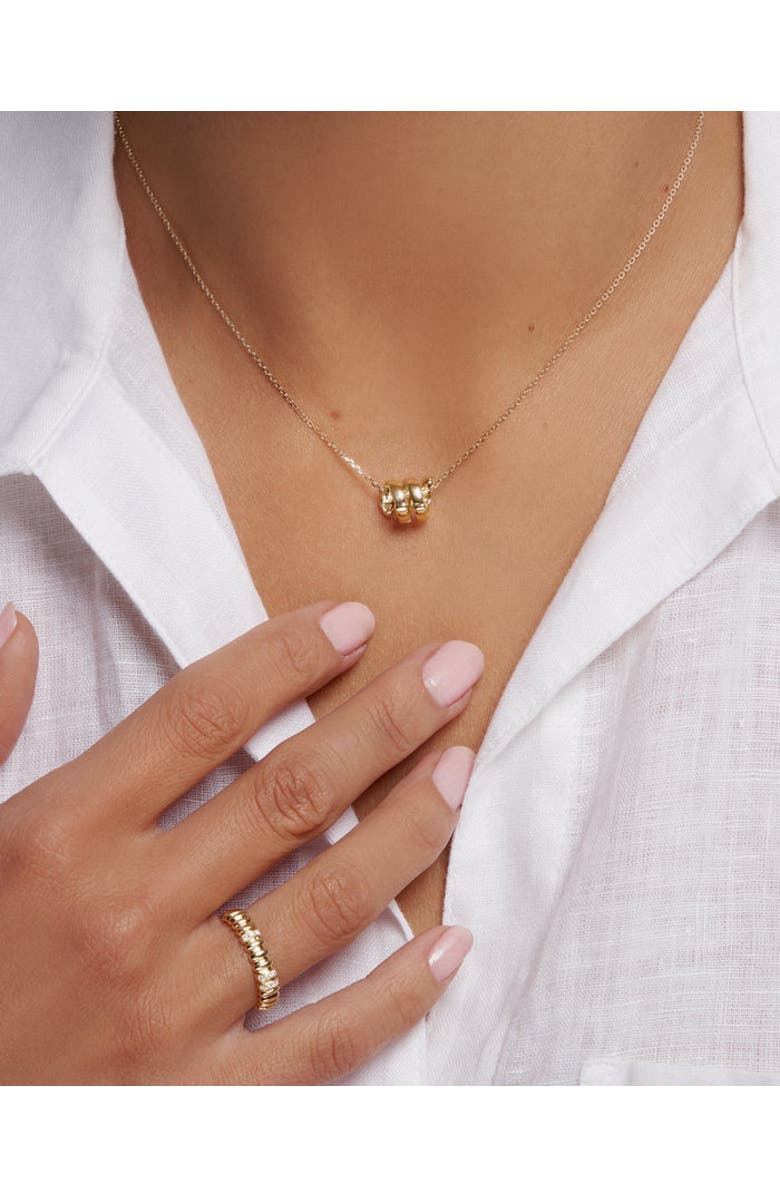 ZARUX Elegant Gold Barrel Pendant Necklace, Alternate, color, Yellow Gold