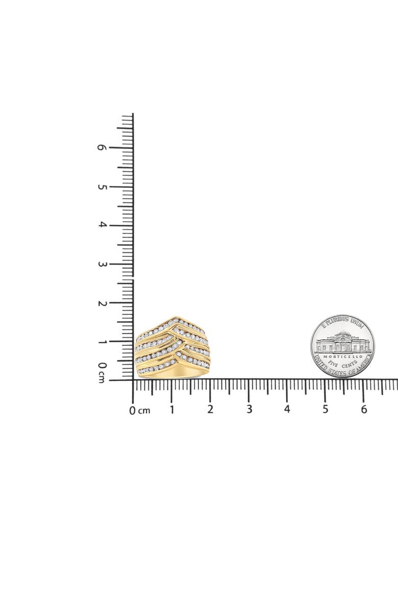 Haus of Brilliance 10K Yellow Gold Plated Silver 1 1/2 Cttw Diamond Channel Band Ring, Alternate, color, Yellow Gold Over Silver