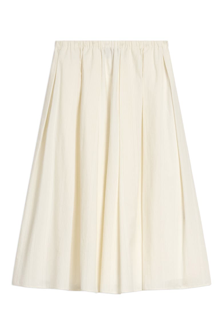 Pleated Organic Cotton Midi Skirt, Alternate, color, IVORY