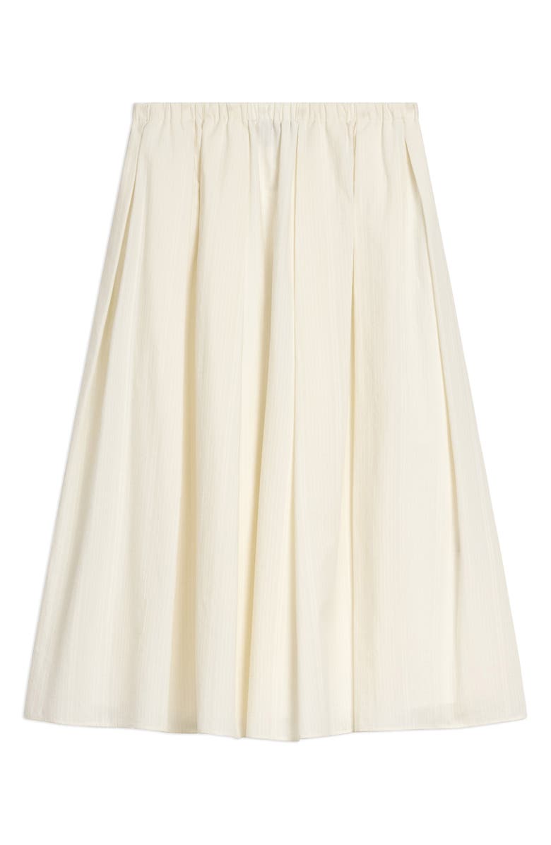 Theory Pleated Organic Cotton Midi Skirt, Alternate, color, Ivory