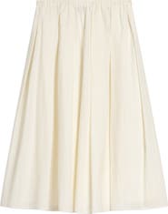 Theory Pleated Organic Cotton Midi Skirt