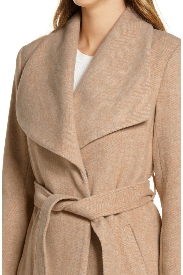 Herringbone Long Wrap Coat, Alternate, color, OAT- CREAM HERRINGBONE
