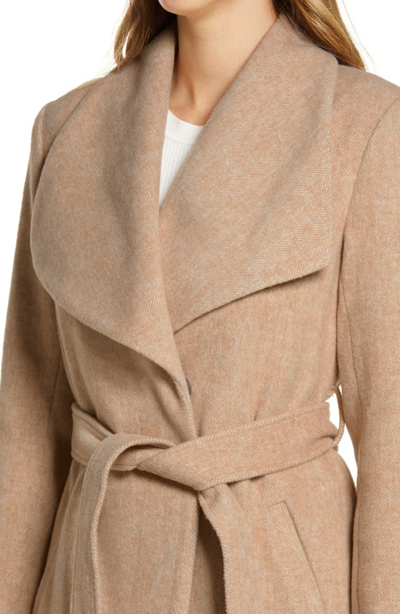 Rachel Parcell Herringbone Long Wrap Coat, Alternate, color, 