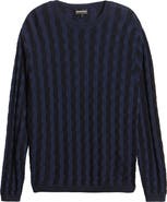 Emporio Armani Lattice Texture Crewneck Sweater