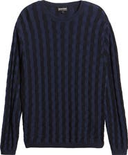 Emporio Armani Lattice Texture Crewneck Sweater