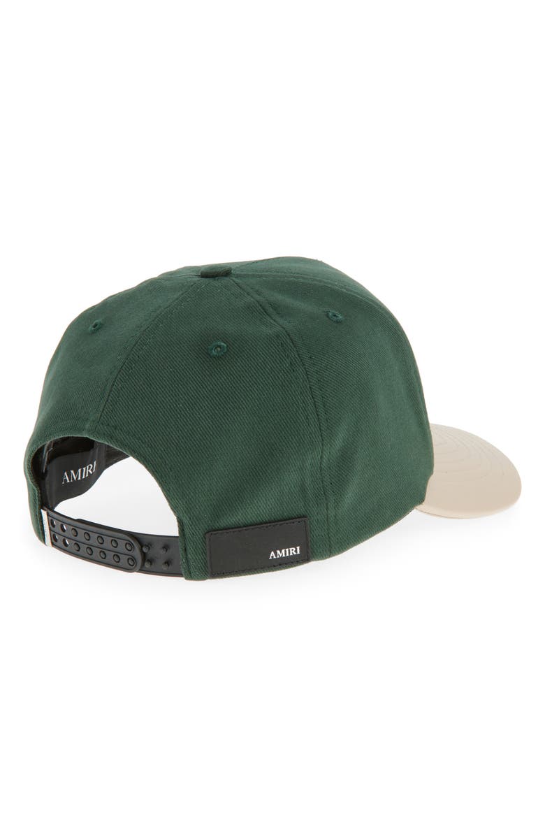 AMIRI MA Two-Tone Cotton & Leather Snapback Baseball Cap, Alternate, color, 